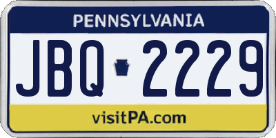 PA license plate JBQ2229