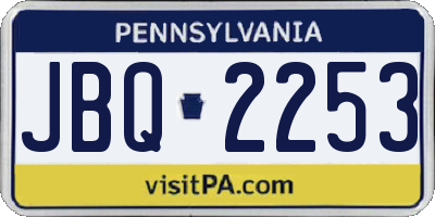 PA license plate JBQ2253