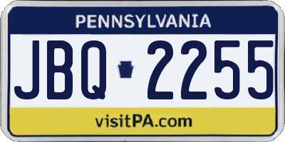 PA license plate JBQ2255