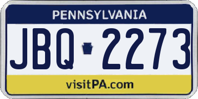 PA license plate JBQ2273
