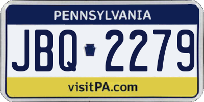 PA license plate JBQ2279
