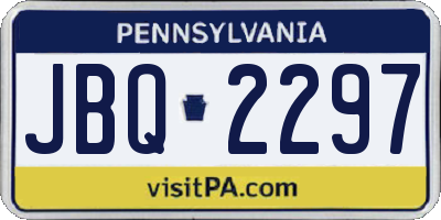 PA license plate JBQ2297