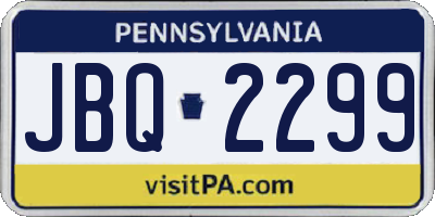 PA license plate JBQ2299