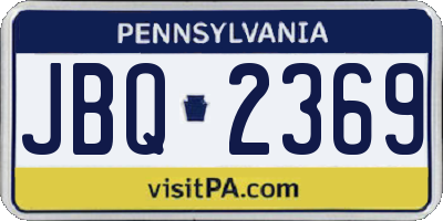 PA license plate JBQ2369