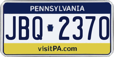 PA license plate JBQ2370