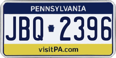 PA license plate JBQ2396