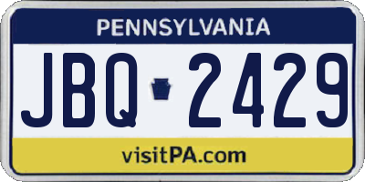 PA license plate JBQ2429