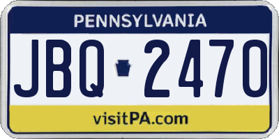 PA license plate JBQ2470