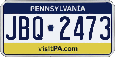 PA license plate JBQ2473