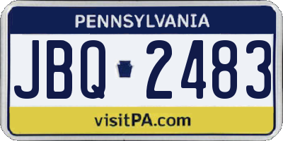 PA license plate JBQ2483
