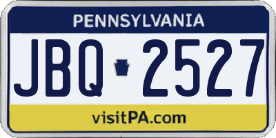PA license plate JBQ2527