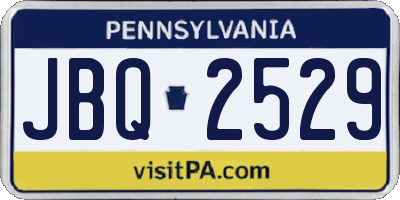 PA license plate JBQ2529