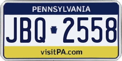 PA license plate JBQ2558