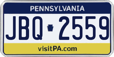 PA license plate JBQ2559