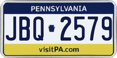 PA license plate JBQ2579