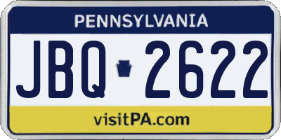 PA license plate JBQ2622