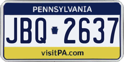 PA license plate JBQ2637
