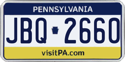 PA license plate JBQ2660