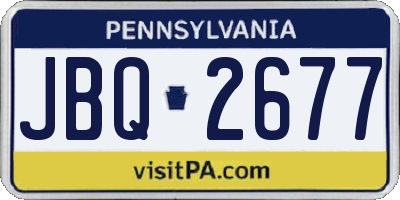 PA license plate JBQ2677