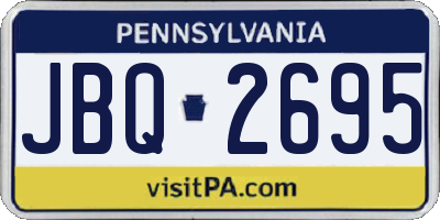 PA license plate JBQ2695