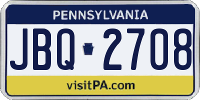 PA license plate JBQ2708