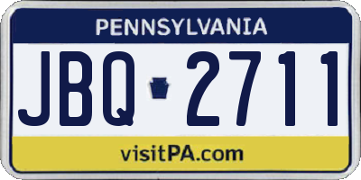 PA license plate JBQ2711