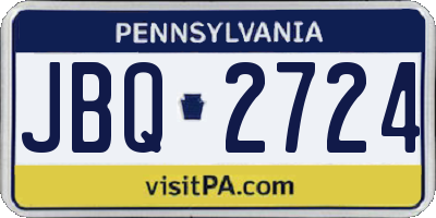 PA license plate JBQ2724