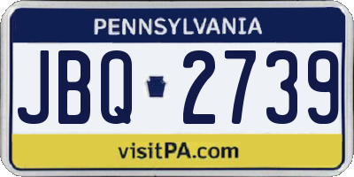 PA license plate JBQ2739