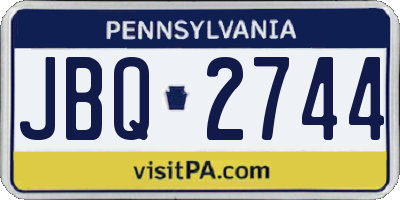 PA license plate JBQ2744