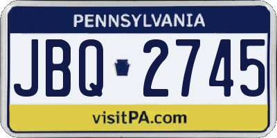 PA license plate JBQ2745