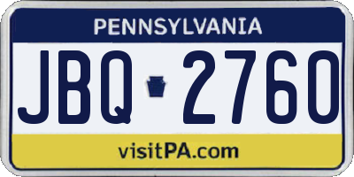 PA license plate JBQ2760