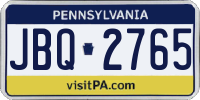 PA license plate JBQ2765