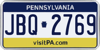 PA license plate JBQ2769
