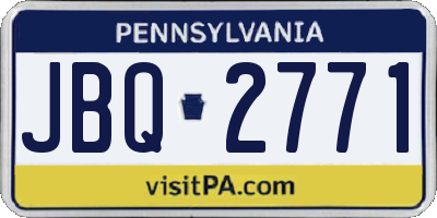 PA license plate JBQ2771