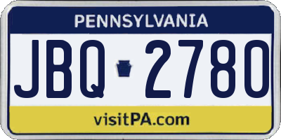 PA license plate JBQ2780