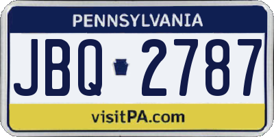 PA license plate JBQ2787