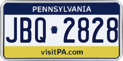 PA license plate JBQ2828