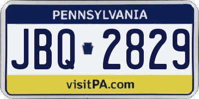 PA license plate JBQ2829