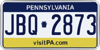 PA license plate JBQ2873