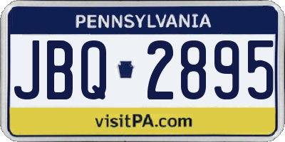 PA license plate JBQ2895