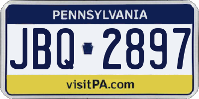 PA license plate JBQ2897