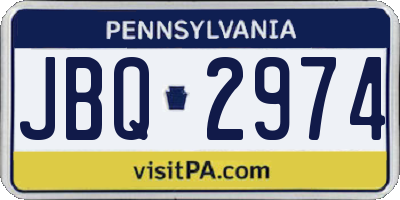 PA license plate JBQ2974