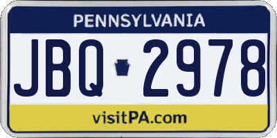 PA license plate JBQ2978