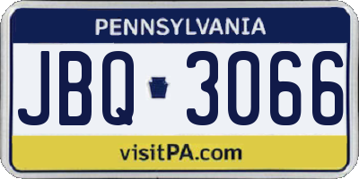 PA license plate JBQ3066