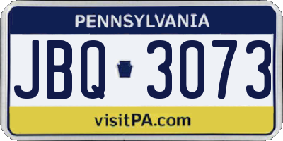 PA license plate JBQ3073