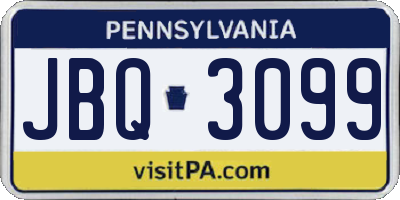 PA license plate JBQ3099