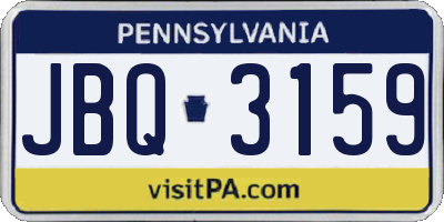 PA license plate JBQ3159