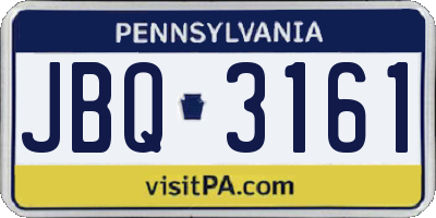 PA license plate JBQ3161