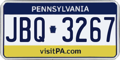 PA license plate JBQ3267