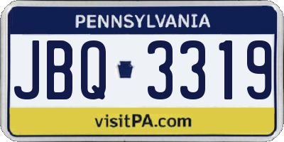 PA license plate JBQ3319